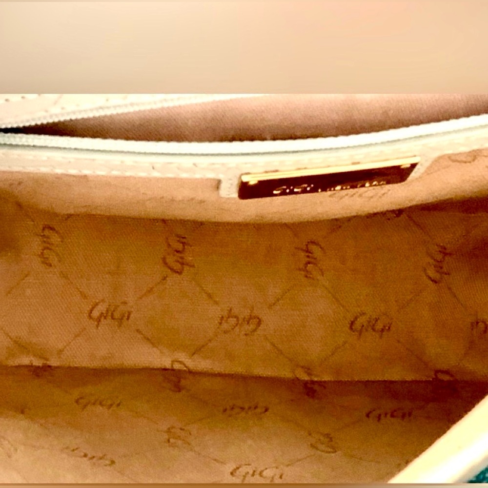 Gigi NY crossbody Purse Green Python Leather shoulder bag Saddle dust bag NEW - Picture 5 of 6